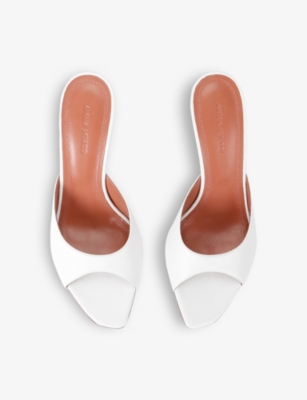 AMINA MUADDI: Alexa 90 leather heeled mules