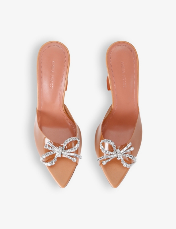 Rosie crystal-embellished PVC heeled courts