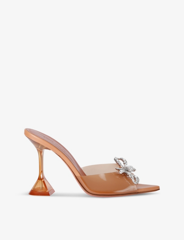 Rosie crystal-embellished PVC heeled courts