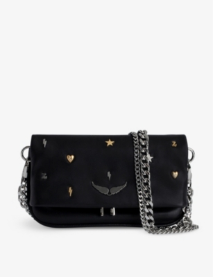 ZADIG&VOLTAIRE: Rock Lucky charm-embellished nano leather clutch
