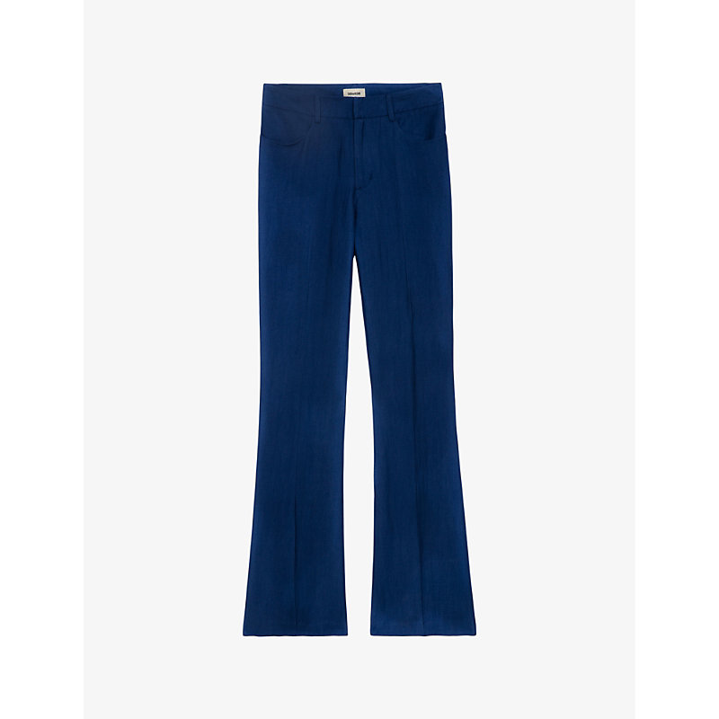 Zadig & Voltaire Zadig&voltaire Women's Deep Sea Pistol High-rise Flared-leg Woven Trousers