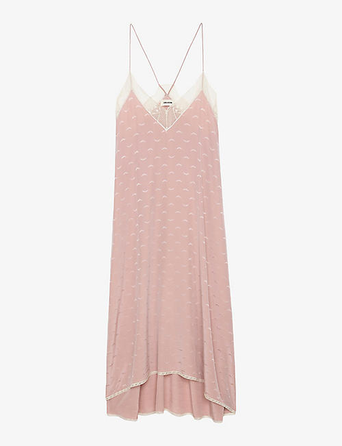 ZADIG&VOLTAIRE: Risty jacquard-print lace-embroidered silk midi dress