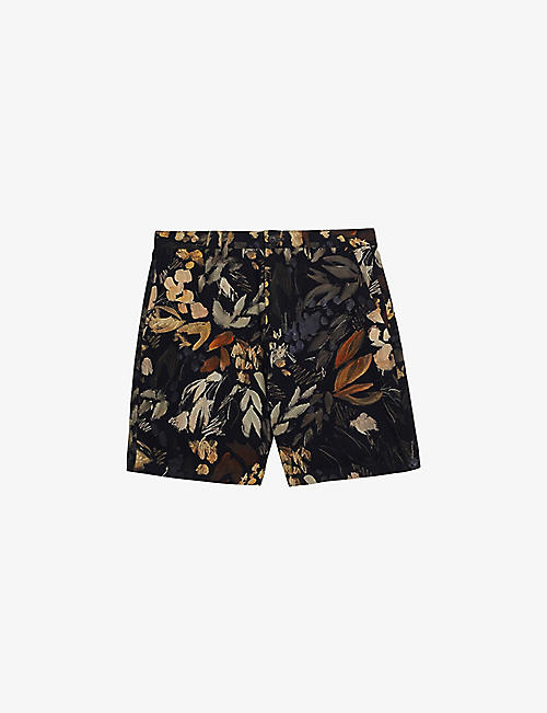 TED BAKER: Emilios floral-print slim-fit cotton shorts
