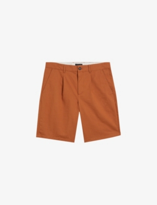 TED BAKER: Fulhum front-pleat regular-fit cotton shorts