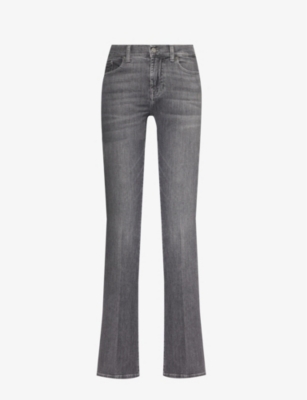 7 For All Mankind Womens Grey Bootcut Mid-rise Stretch-denim Jeans