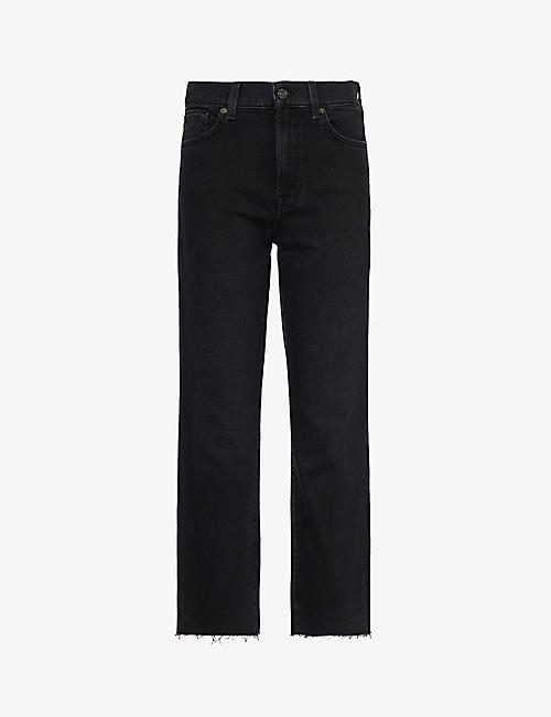 7 FOR ALL MANKIND: Logan Stovepipe straight-leg mid-rise stretch-denim jeans