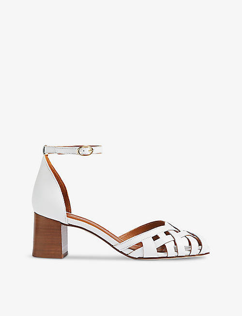 LK BENNETT: Noemia plaited leather heeled sandals