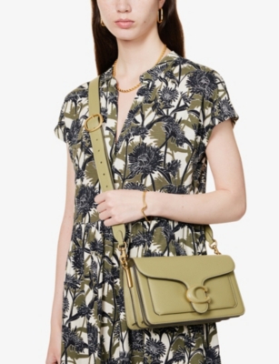 Shop Coach Tabby Leather Shoulder Bag In B4/moss