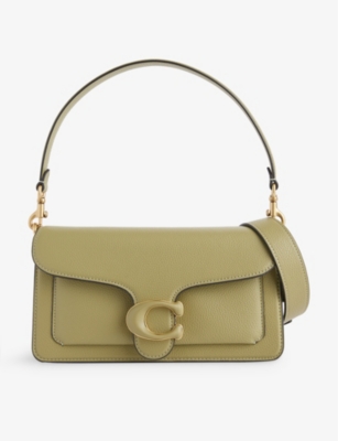 Shop Coach Tabby Leather Shoulder Bag In B4/moss
