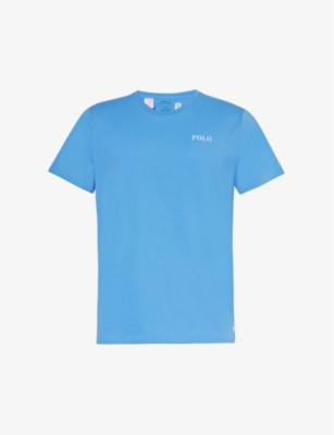 Polo Ralph Lauren Mens Nw Eng Blu Logo-text Print Regular-fit Cotton-jersey T-shirt