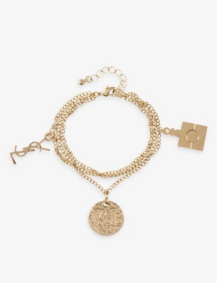 SUSAN CAPLAN: Pre-loved Saint Laurent gold-plated charm bracelet