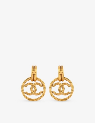 SUSAN CAPLAN: Pre-loved Chanel gold-plated clip-on earrings