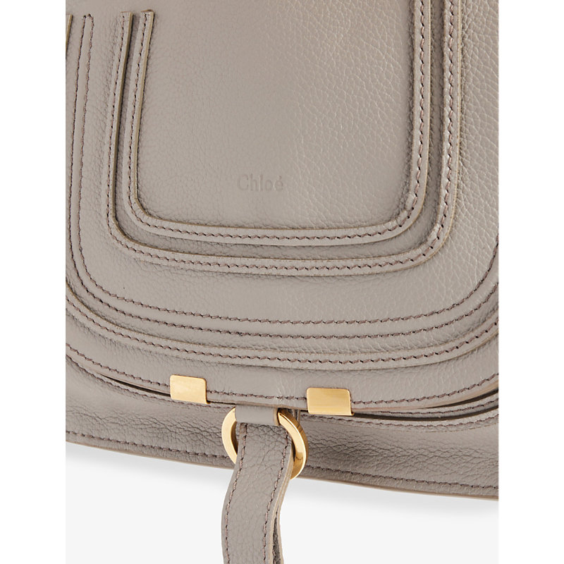 Shop Chloé Chloe Womens Cashmere Grey Marcie Small Leather Shoulder Bag