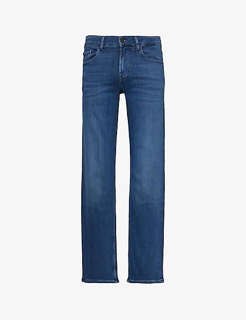 7 FOR ALL MANKIND: Standard Luxe Performance regular-fit straight-leg stretch denim-blend jeans