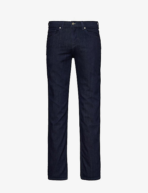 7 FOR ALL MANKIND: Slimmy Executive straight-leg mid-rise stretch denim-blend jeans
