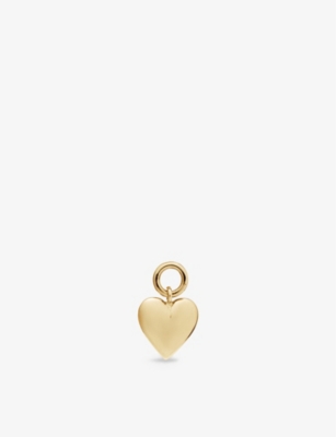 ROXANNE FIRST: Heart Dangly 14ct yellow-gold huggie earring
