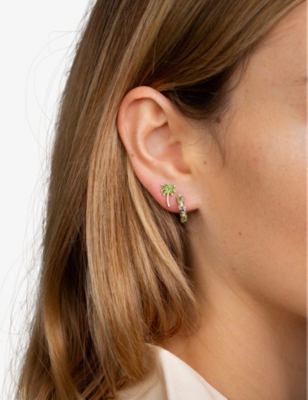 ROXANNE FIRST: Rocky's Palm Tree 14ct yellow-gold and 0.23ct diamond single stud earring