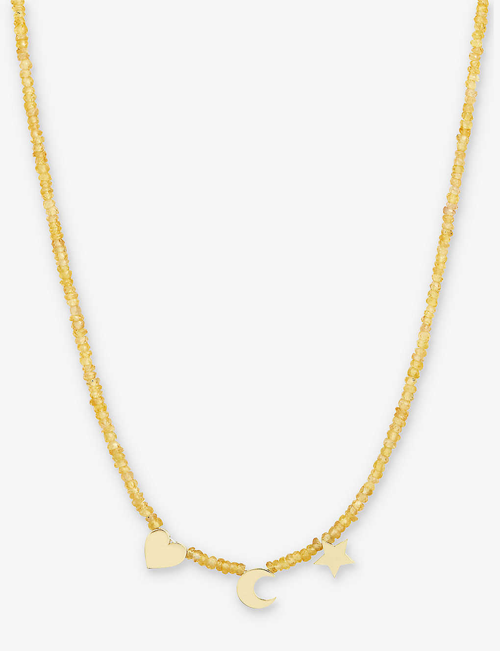 Roxanne First Womens Yellow Gold The Strike Gold 9ct Yellow-gold And Sapphire Beaded Necklace