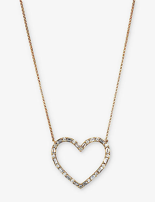 ROXANNE FIRST: Heart 14ct yellow-gold and 0.93ct diamond necklace