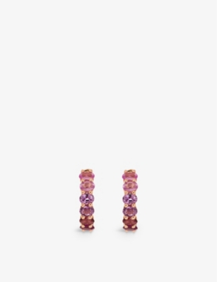 ROXANNE FIRST: Chunko sapphire and 14ct rose-gold hoop earrings