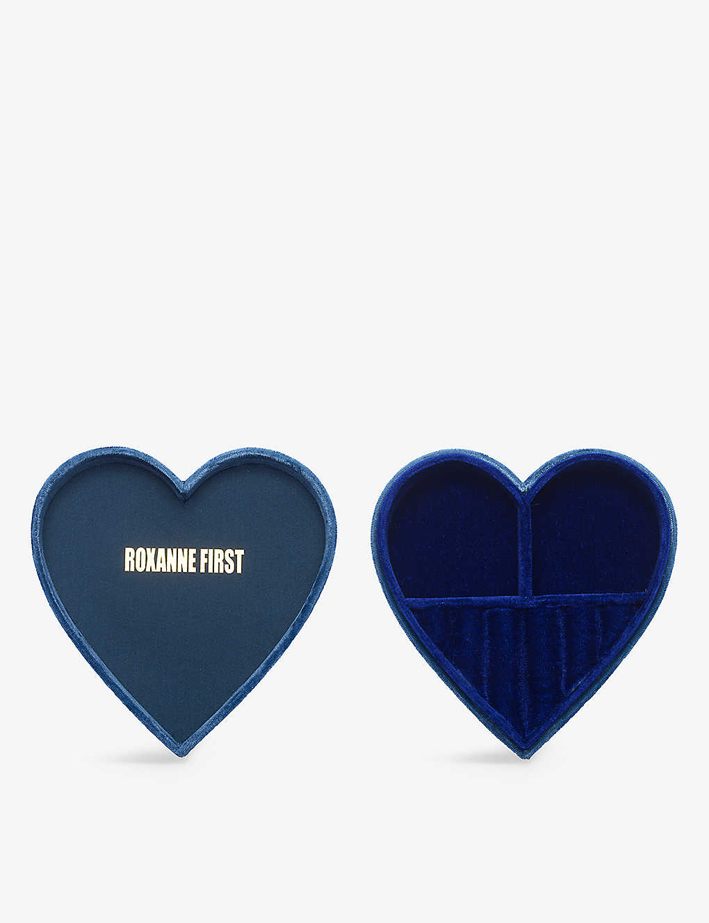 Roxanne First Blue Heart-shape Velvet Jewellery Box