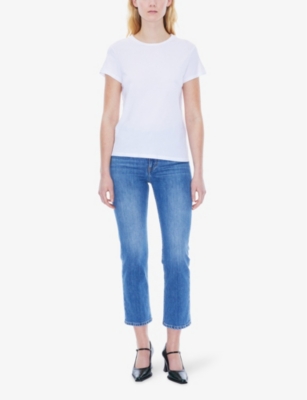 Shop Filippa K Women's White Regular-fit Fitted Cotton T-shirt