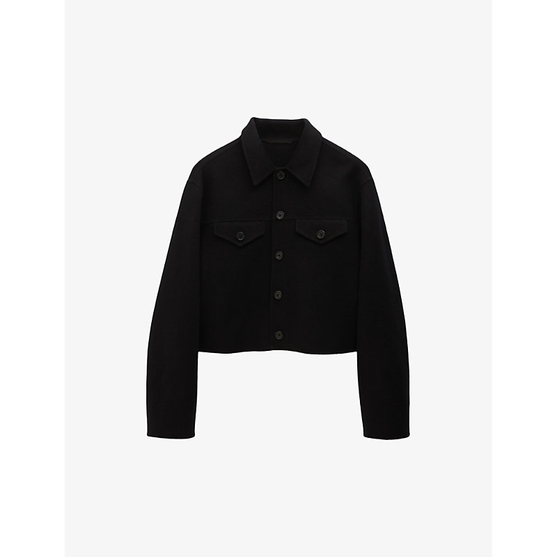 Filippa K Womens Black Patch-pocket Wool And Cashmere Jacket