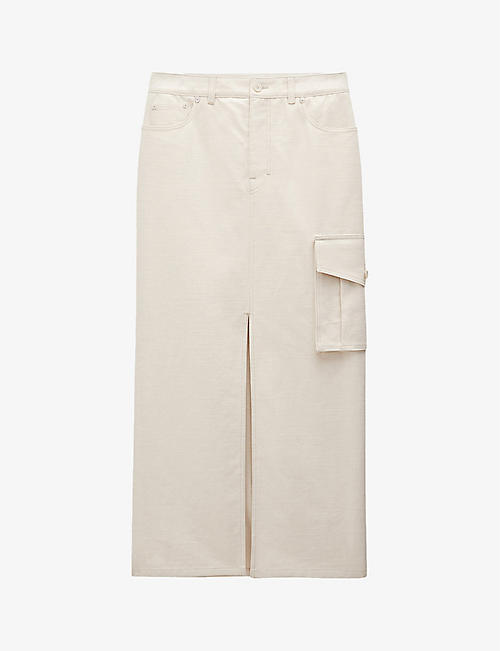 FILIPPA K: Patch-pocket cotton and linen maxi skirt