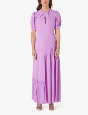 Shop Ro&zo Women's Purple Scarlett Twist-neck Stretch-woven Maxi Dress