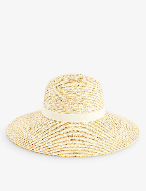 POLO RALPH LAUREN: Ribbon-trim wide-brim straw hat