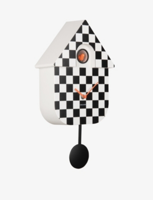 KARLSSON: Checkerboard-print cuckoo wall clock