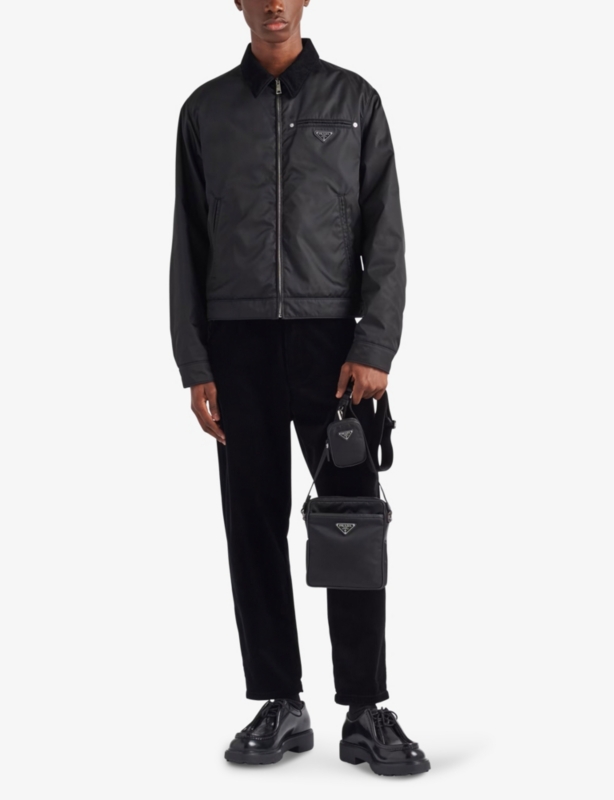 Re-Nylon Saffiano leather and nylon shoulder bag