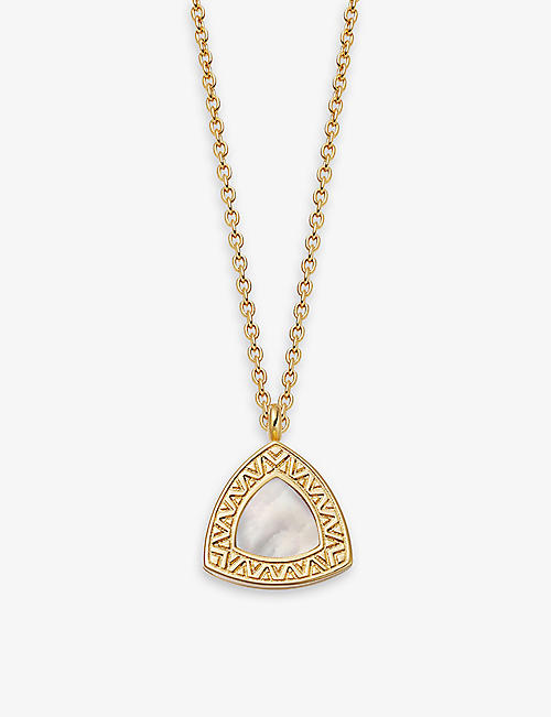 ASTLEY CLARKE: Polaris Trillion 18ct yellow gold-plated vermeil sterling-silver and pearl locket necklace