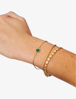 ASTLEY CLARKE: Luna 18ct yellow gold-plated vermeil sterling-silver and chalcedony pendant bracelet