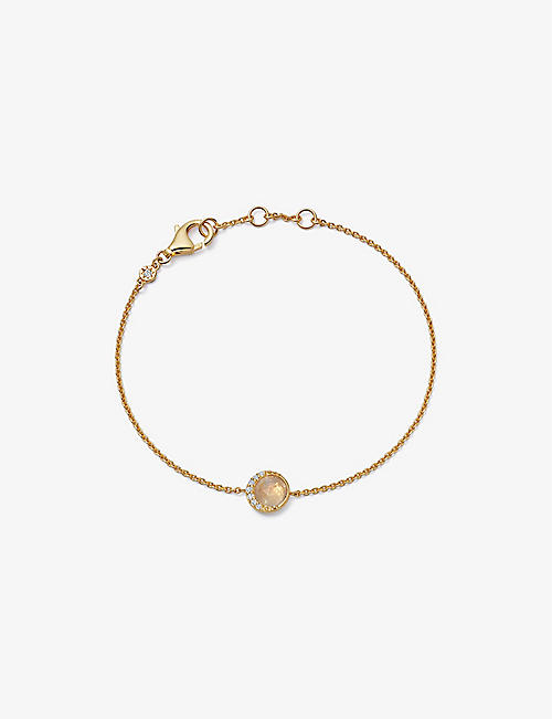 ASTLEY CLARKE: Luna 18ct yellow gold-plated vermeil sterling-silver and moonstone pendant bracelet