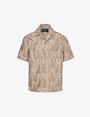 REPRESENT: Brand-embroidered boxy-fit cotton shirt