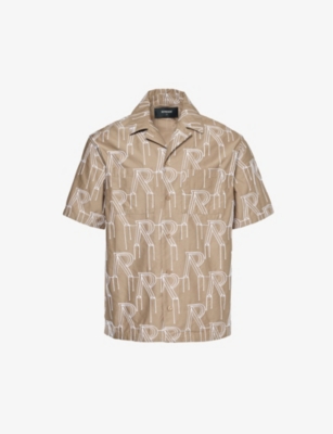 REPRESENT: Brand-embroidered boxy-fit cotton shirt