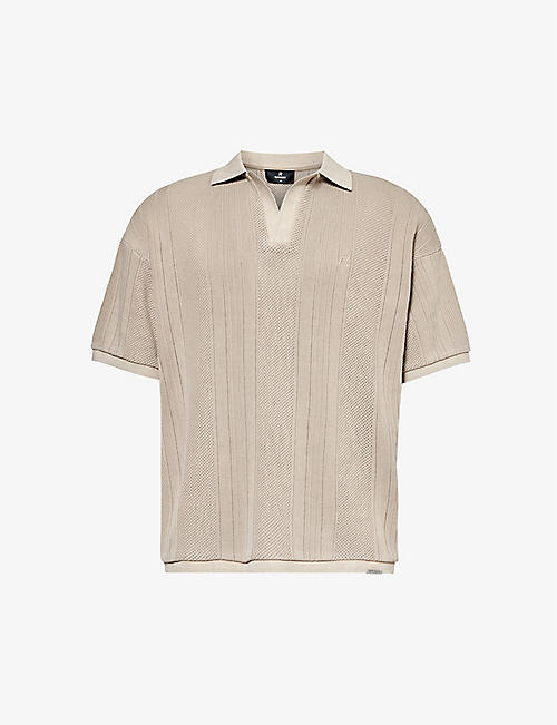 REPRESENT: Short-sleeved relaxed-fit cotton knitted polo shirt
