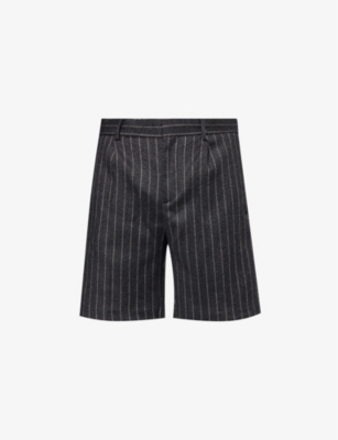 REPRESENT: Pinstriped mid-rise wool-blend shorts