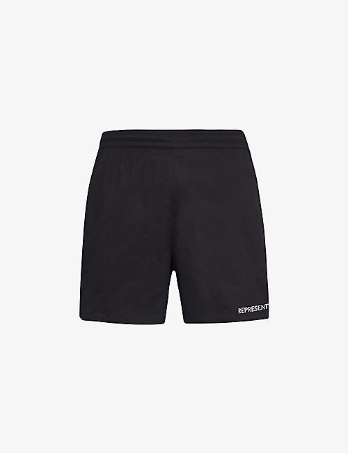 REPRESENT: Brand-embroidered regular-fit stretch cotton-blend shorts