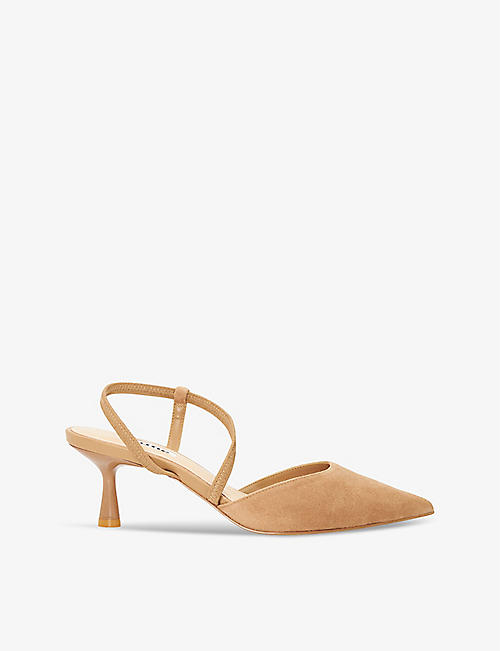 DUNE: Cirtus pointed-toe suede heeled sandals