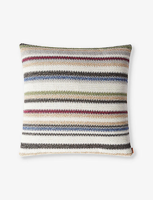 MISSONI HOME: Blurred zigzag woven cushion 50cm x 50cm