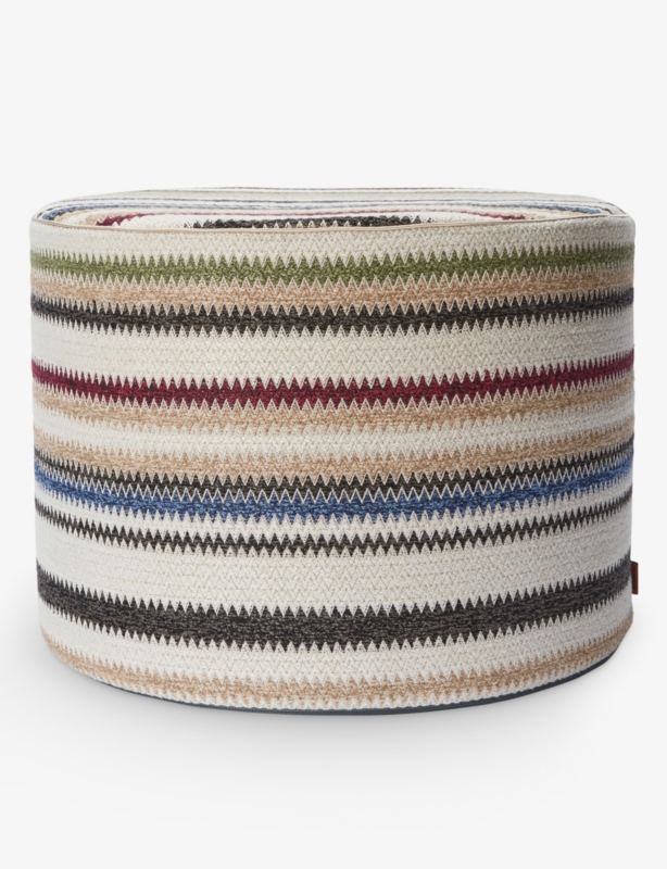 Blurred zigzag woven-blend pouf 40cm x 30cm