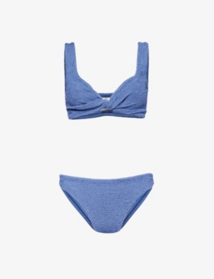 HUNZA G: Juno twist-front bikini set