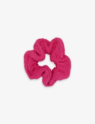 Shop Hunza G Women's Metallic Raspberry Ruched Stretch-woven Scrunchie
