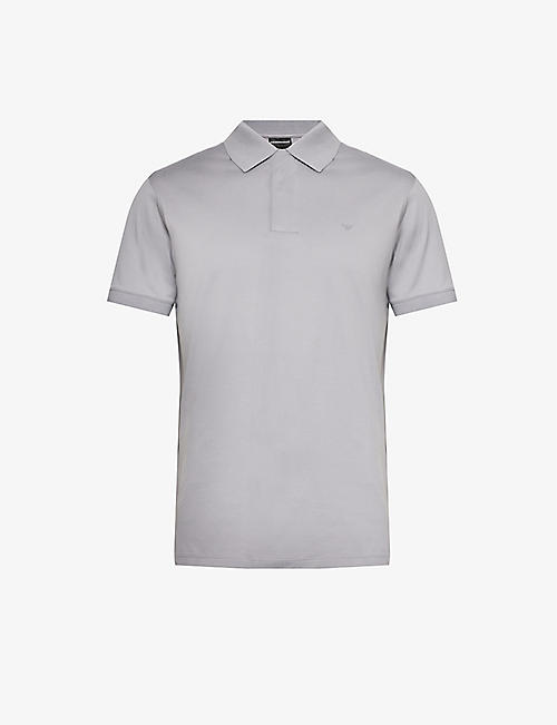 EMPORIO ARMANI: Logo-embossed regular-fit cotton-jersey polo shirt