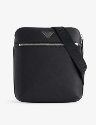 Emporio Armani Small Leather Crossbody Bag In Black