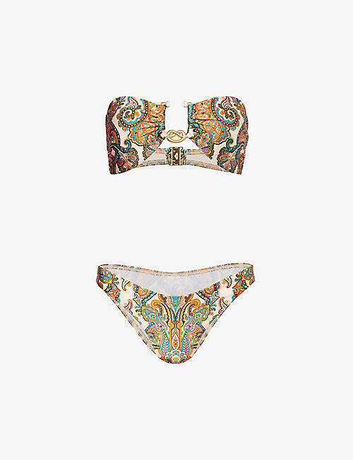 ZIMMERMANN: Ottie paisley-pattern bikini set