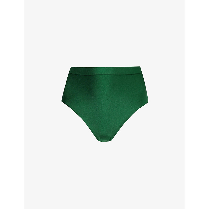 Shop Zimmermann Waverly High-rise Bikini Bottom In Emerald