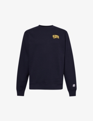 Shop Billionaire Boys Club Men's Navy Logo-print Cotton-jersey Sweatshirt